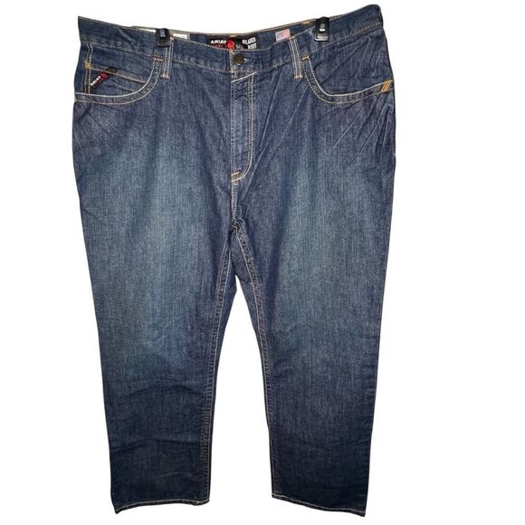 New! Ariat Work Flame Resistant CAT 2 Relaxed Basic Boot Cut Blue Jean Sz 42X30 - Picture 11 of 11